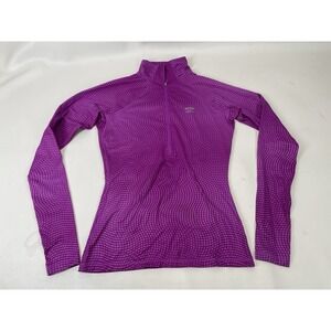 Umbro Running Shirt 1/4 Zip Geometric Pattern Womens Size M Purple